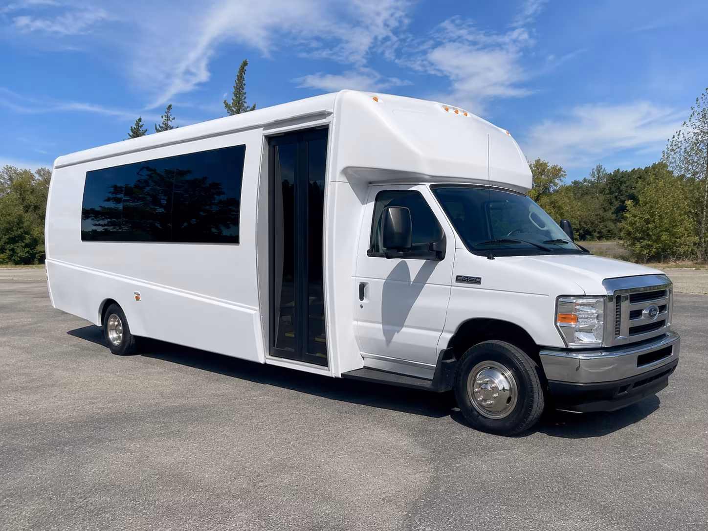 Meridian Private Event Transportation party bus exterior