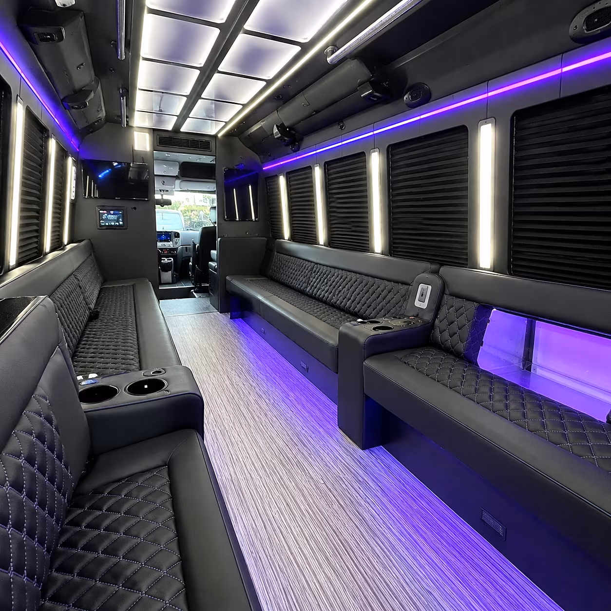 Meridian Private Event Transportation party bus interior