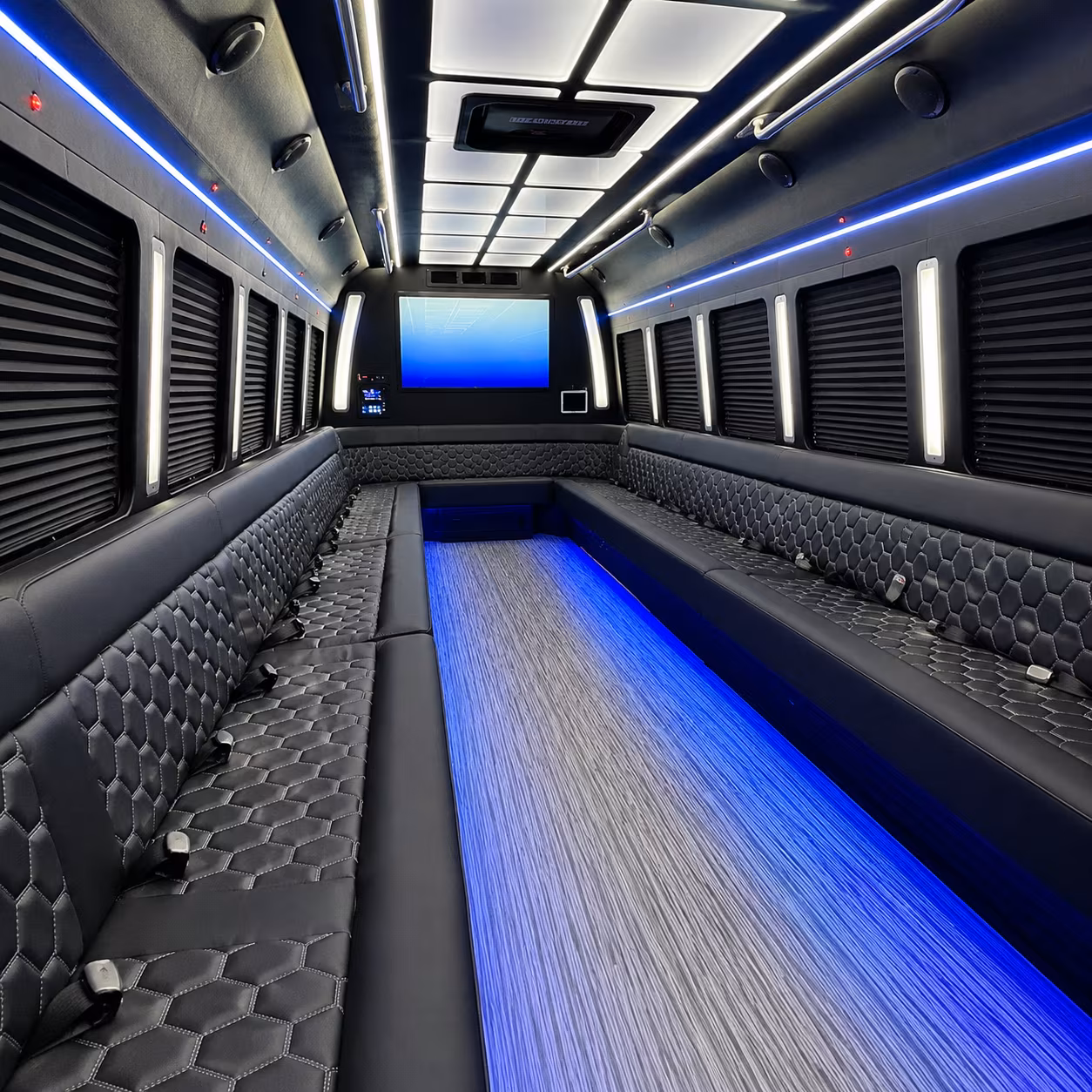 Meridian Prom & Homecoming Transportation party bus interior