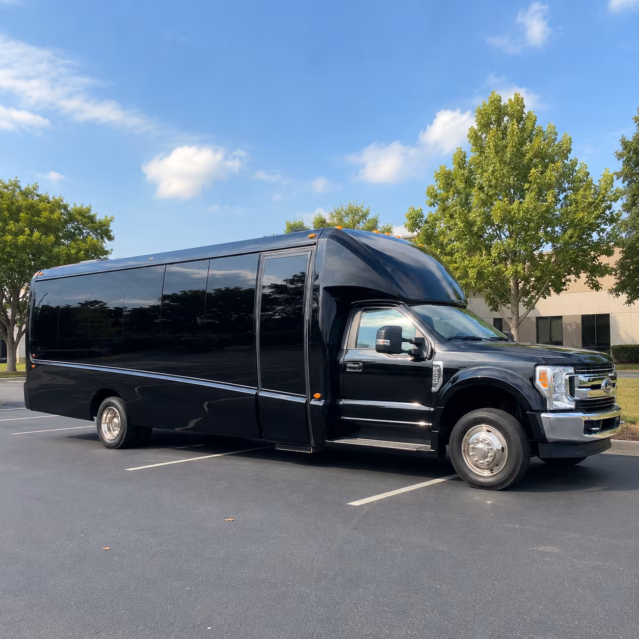 Meridian School Event Transportation party bus exterior