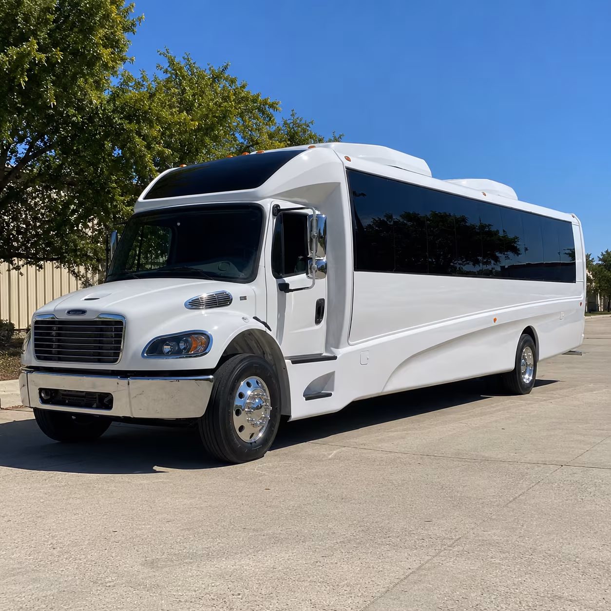 Meridian School Event Transportation party bus exterior