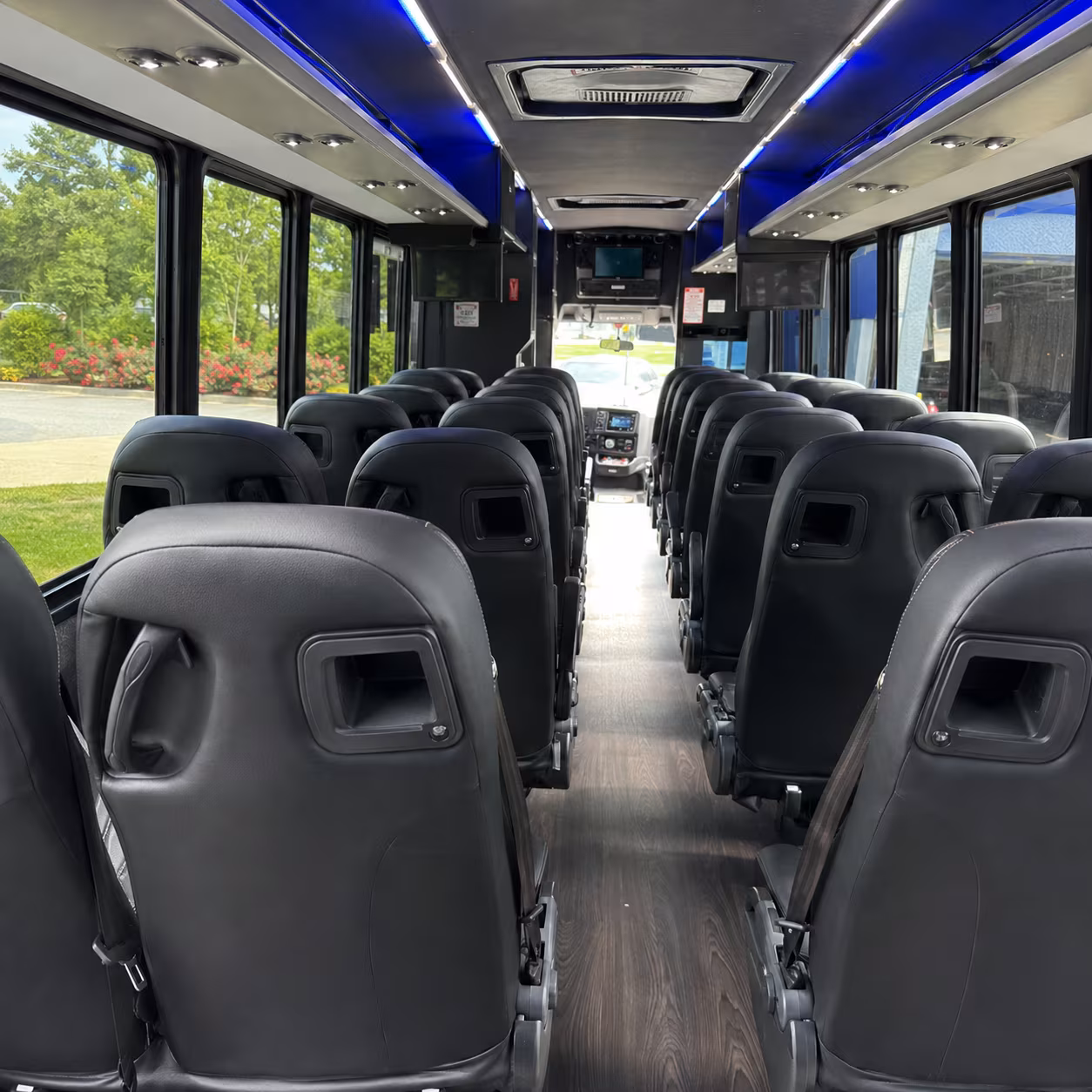 Meridian School Event Transportation party bus exterior
