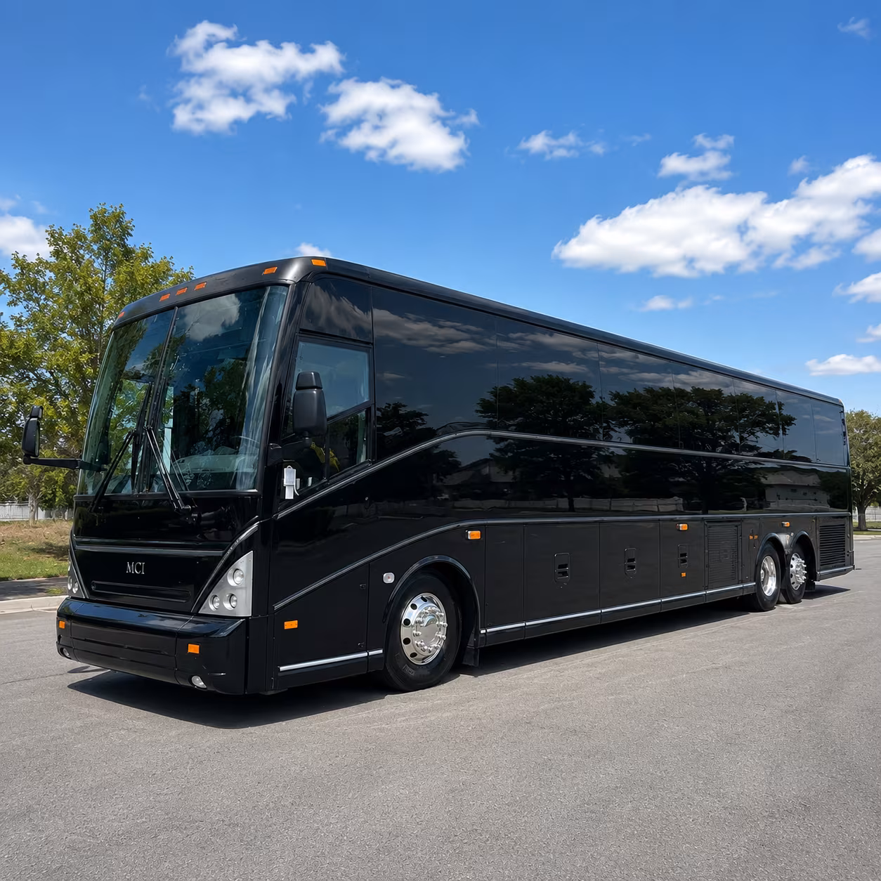 Meridian School Event Transportation party bus exterior