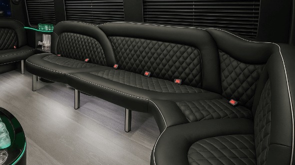 Interior of Charter Bus Company Pocatello's 18 Passenger Party Bus in Pocatello