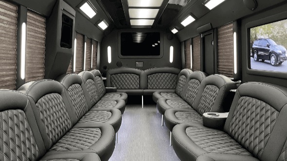 Interior of Charter Bus Company Bend's 20 Passenger Party Bus in Bend