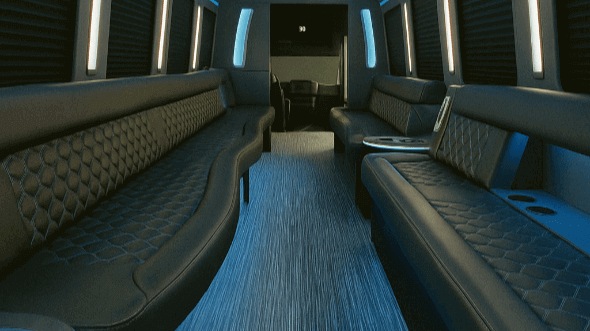 Interior of Charter Bus Company Idaho Falls's 20 Passenger Party Bus in Idaho Falls