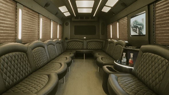 Interior of Charter Bus Company Pocatello's 20 Passenger Party Bus in Pocatello
