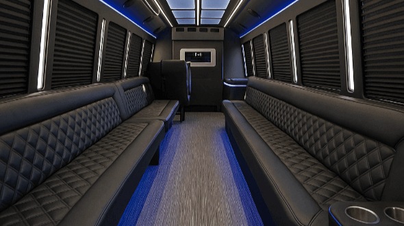 Interior of Meridian Party Bus Company's 25 Passenger Party Bus in Meridian