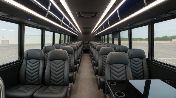 Interior of Charter Bus Company Meridian's 28 Passenger Minibus in Meridian