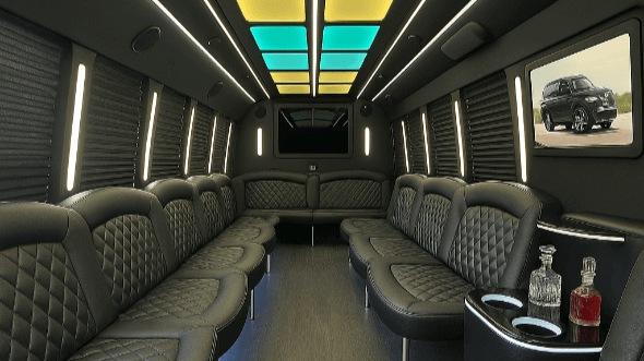 Interior of Charter Bus Company Bend's 30 Passenger Party Bus in Bend
