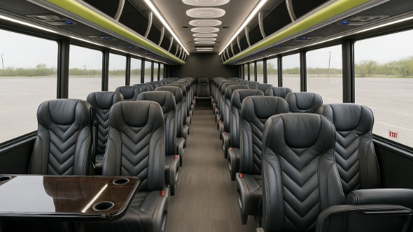Interior of Charter Bus Company Meridian's 35 Passenger Mini Bus in Meridian
