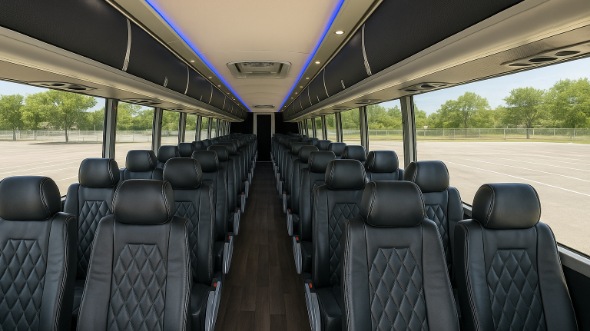 Interior of Charter Bus Company Meridian's 40 Passenger Charter Bus in Meridian