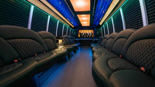 Interior of Charter Bus Company Layton's 40 Passenger Party Bus in Layton