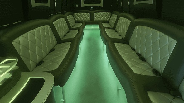 Interior of Charter Bus Company Bend's 50 Passenger Party Bus in Bend