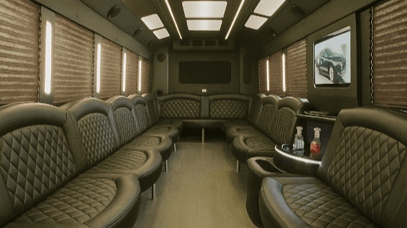 Interior of Charter Bus Company Ogden's 50 Passenger Party Bus in Ogden