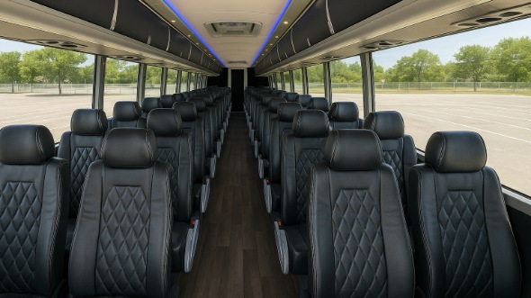 Interior of Charter Bus Company Meridian's 51 Passenger Charter Bus in Meridian